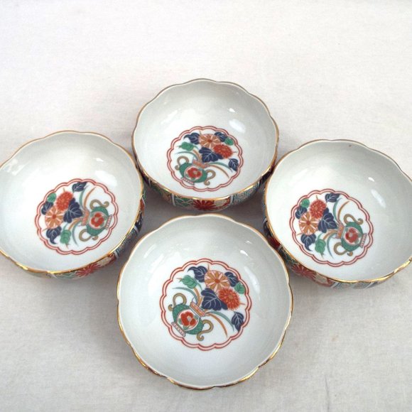 Imari Arita Porcelain Vintage Handcrafted Set of Bowls (4) Rice, Candy, Soup - Picture 6 of 9